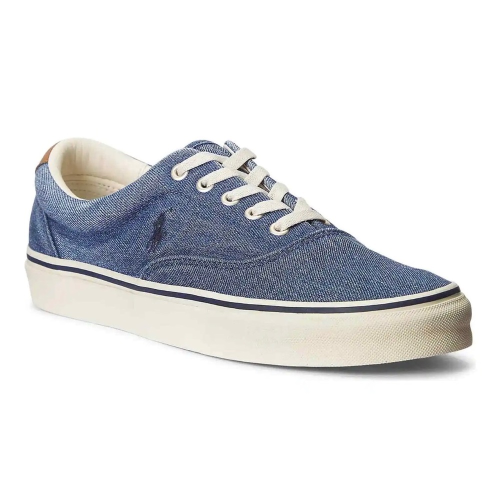 🖤🖤Polo Ralph Lauren Men Low Top Sneakers Keaton Pony  Washed Denim All Sizes